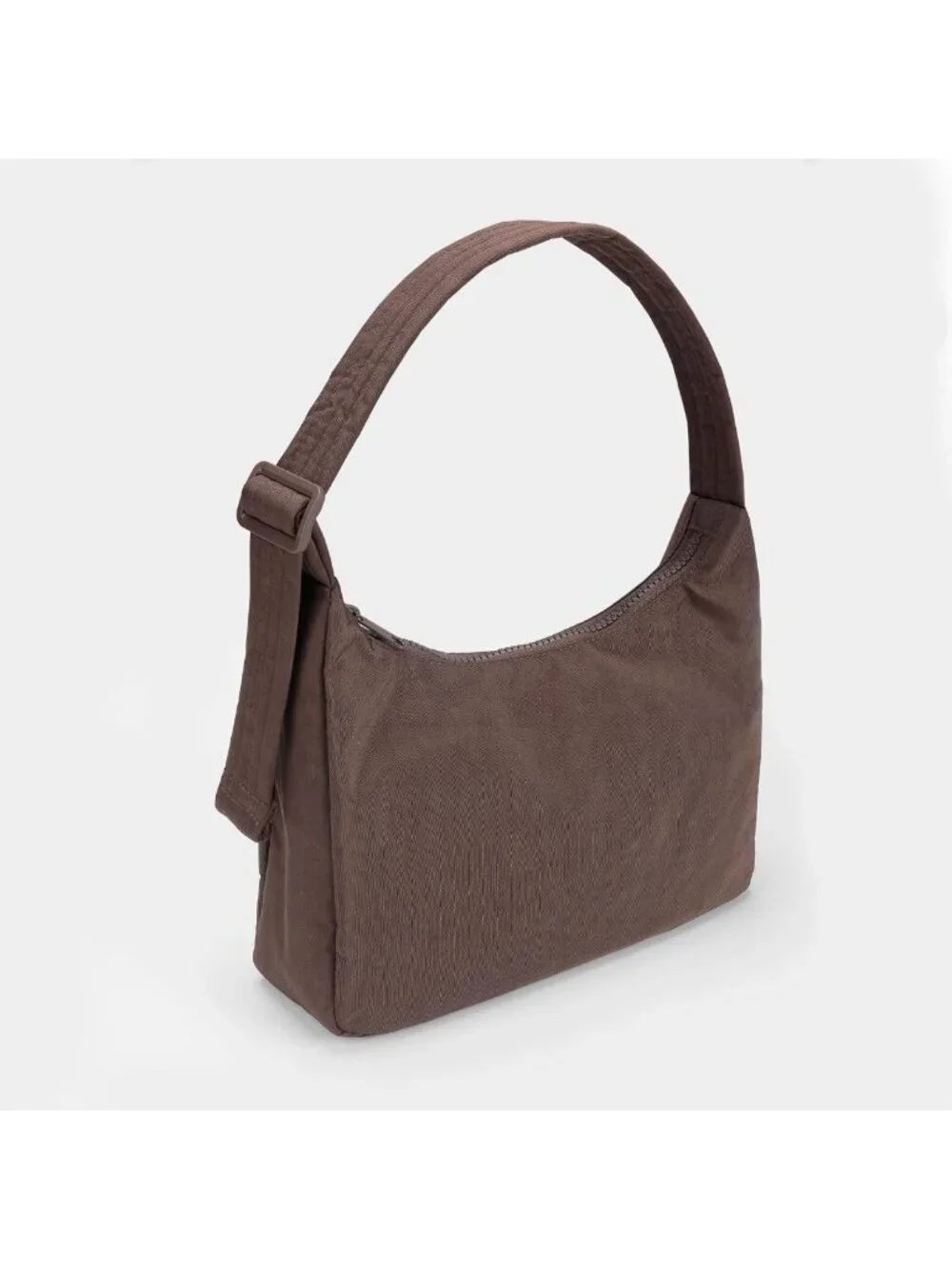 Quilted Nylon Shoulder Bag with Adjustable Strap, Slouchy Design & Zip Pocket